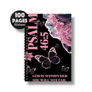 NEW - WOMENS - PSALM 46.5 - GOD IS WITH HER SHE WILL NOT FAIL 100 PAGE - JOURNAL